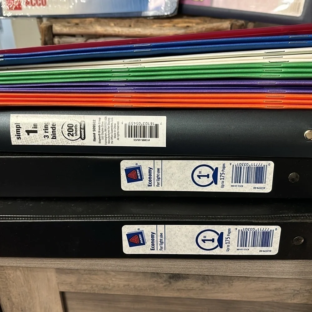 ALL NEW! LOT OF 2 POCKET FOLDERS, HANGING BINDERS AND 1INCH BINDERS
